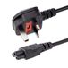 StarTech.com PXTNB3SUK1M netsnoer van 1 meter voor laptop - 3 sleuven voor VK - BS-1363 naar C5 klaverblad netsnoer, zwart