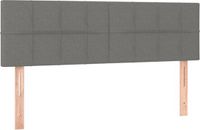 vidaXL Hoofdbord 144x5x78/88 cm stof donkergrijs