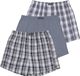 NORMANI 3-pack geweven boxershorts voor heren, geruit, grijs, katoen, maat M