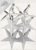 Inge-glas Inge's Christmas Decor Gmbh Kersthangers - 6x - Sterren - Zilver - 10 cm
