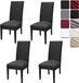Housse de chaise sans marque avec dossier - Bi-élastique, taille universelle, facile à nettoyer - Parfait pour le bureau et la maison (4 pièces, noir)