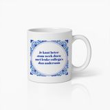 Nevolis Bol Grappige Nederlandse Spreuk Mok – 330ml Delfts Blauwe Stijl Koffiebeker – Perfect Cadeau voor Collega’s & Kantoorliefhebbers
