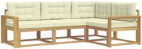 vidaXL Hoek loungeset Wit en crèmekleurig Polyester