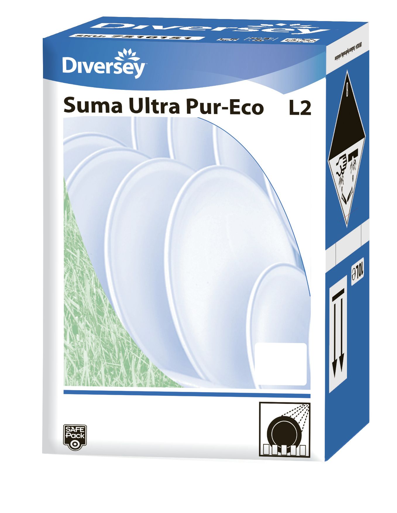 Diversey Suma Ultra Pur-Eco L2 - SafePack 10 L Dishwasher Detergent