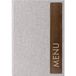 SIGEL SM223 menumap A5 "Menu" avec reliure en caoutchouc, couverture durable et hydrofuge, gris clair/marron avec structure en lin, plastique et bois de noyer