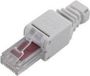 Tru Components RJ45-stekker, cat 6, recht, 8-polig, grijs, 1 stuk