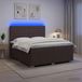 Maison Exclusive - Lit boxspring à LED avec matelas, marron foncé, 200 x 200 cm, tissu