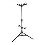 G4M Gear4music G4M Vergrendelbare Dubbele Gitaarstandaard Zwart