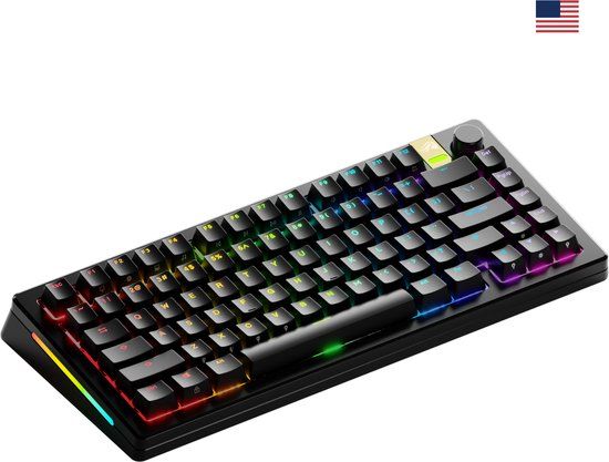 Glorious Gaming GMMK 3 PRO HE 75% Prebuilt toetsenbord Gamen RF-draadloos + Bluetooth QWERTY Amerikaans Engels Zwart