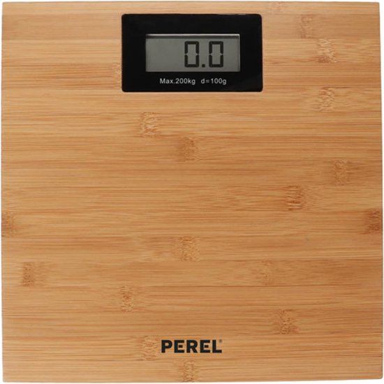 Perel Digitale Personenweegschaal - Bamboe - Max. 200 kg