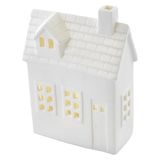 EMOS - Keramisch led-huisje met warm wit licht, 1 x knoopcel en timer