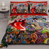 PETTI Artigiani Italiani Zomersprei voor tweepersoonsbed, 260 x 270 cm, 100 g/m², omkeerbaar, voor tweepersoonsbed, lente, licht dekbed, Murales, 100% Made in Italy