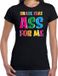Bellatio Decorations verkleed t-shirt voor dames - Shake that ass for me - zwart - carnaval L