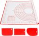 Merkloos Silicone Bakmat met Deegschrapers - Antiaanbak - Rood - 70x50 cm