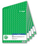 Sigel KG429 kassaboek EDV, stuurrail 300, A4, 2 x 50 vel met blauw papier, 2 x 50 BL (5-pack) 5 Stuk