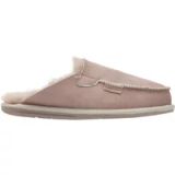LuLu Beige cuir hommes mocassins / pantoufles avec semelle en caoutchouc, doublé de peau de mouton - taille 45