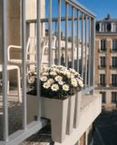 Vercony - Plantenbak voor Balkon met Spijlen - Zijdegrijs - 30x34x30cm