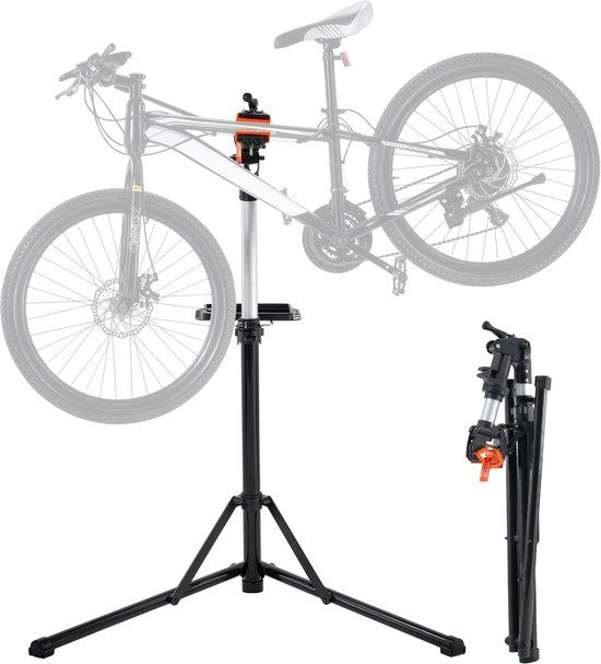VEVOR Fietsreparatiestandaard, Heavy-Duty Montagestandaard 30 Kg, 102-160cm, in Hoogte Verstelbare Fietsenstandaard met 360° Draaibare Klemkop