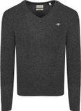 GANT Pullover V-Hals Woolblend Navy Melange - Maat L - Heren