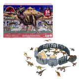 Mattel Jurassic World Island Visitor Advent Calendar, 24 Days of Surprises, 19 Mini Dinosaurs