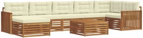 vidaXL Acacia Hout Loungeset Bank Natuurlijk en Crème