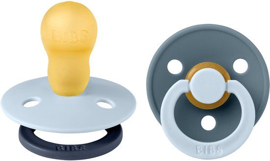 BiBs Studio Fusion Fopspeen - Rond - 2 Stuks - 18-36 Mnd - Baby Blue/Petrol