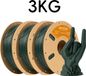 PETG-koolstofvezel filament - filament pour imprimante 3D FDM - 1,75 mm - Tolérance ±0,03 mm - Haute résistance - Bobine de 3 kg - Vert olive