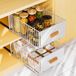 Merkloos Tiroir de cuisine télescopique - Organisateur réglable pour placards de cuisine - Blanc - Métal - 32 x 52 cm
