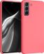 kwmobile telefoonhoesje geschikt voor Samsung Galaxy S21 Plus - Hoesje met siliconen coating - Smartphone case in neon koraal
