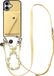 AVY Leren Hoesje geschikt voor Apple iPhone 17 | Met Koord en Kaarthouder | Compatibel met MagSafe | Leather Case met Polsand & Crossbody Koord & Wallet | Pearl Leather Set | Croco Geel