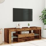 Maison Exclusive - Meuble TV avec éclairage LED et aspect bois antique, 120x36,5x40 cm, en panneau de particules