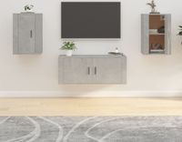 Maison Exclusive - Meuble TV mural, 2 pièces, couleur béton, 40x34,5x60 cm