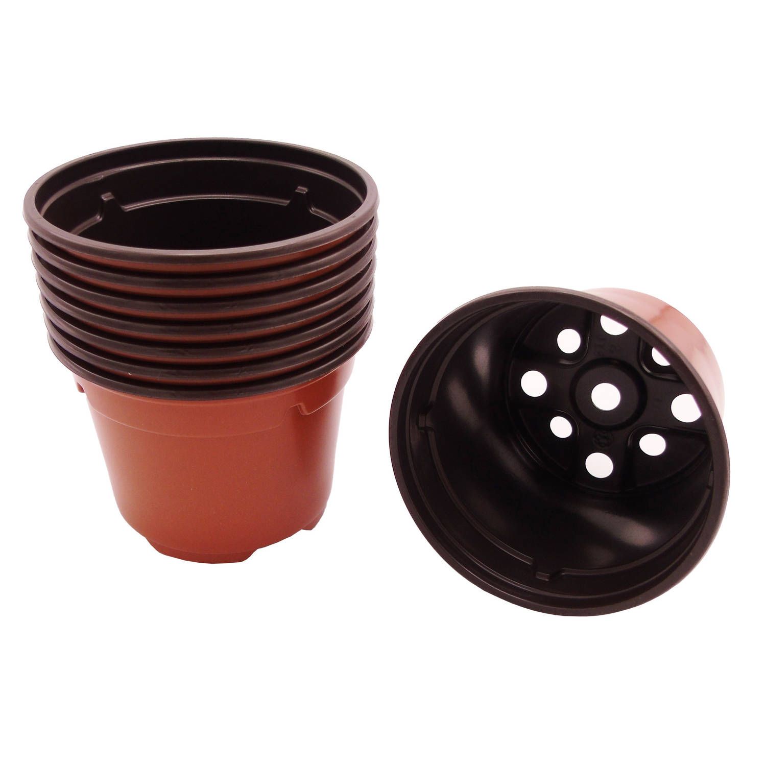 Nature 24x stuks kunststof stekpotjes / kweekpotjes - 7 x 9 x 9 cm - plastic kweekbakjes