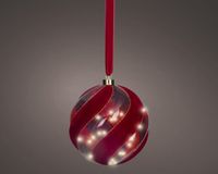 Lumineo micro LED bal rood 40 lampjes Ø 20cm, warm wit