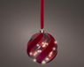 Lumineo micro LED bal rood 40 lampjes Ø 20cm, warm wit