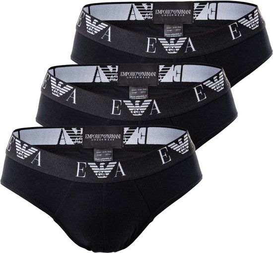 Emporio Armani stretch 3P slips zwart - M