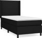 vidaXL Boxspring met matras stof zwart 90x190 cm