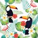 Merkloos 20x Hawaii/jungle thema servetten 40 x 40 cm - Flaming/toekan print - Papieren wegwerp servetjes - Tropisch kinderfeestje versieringen/decoraties