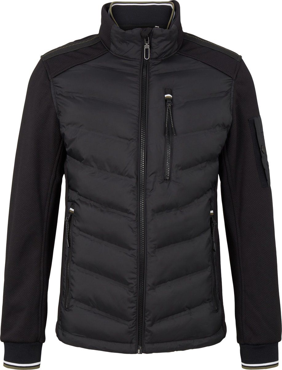 Tom Tailor Decorative Hybrid Jacket Men's Jacket - Size S - Black