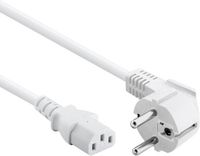Allteq C13 apparaatsnoer - Wit - 2 meter - Haaks
