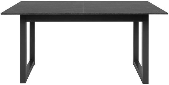 CaliCosy Uitschuifbare rechthoekige eettafel met antracietkleurig leisteeneffect L160/200 cm - AUSTIN