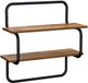 vidaXL Wandrek - met - 2 - niveaus - Oud - hout - 40 - x - 24,5 - x - 61 - cm - Bewerkt - hout
