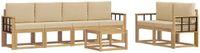 vidaXL - Bank loungeset - 6 zitplekken - Wit en Beige - Acacia hout