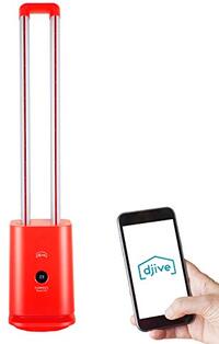 djive Flowmate Tower one torenventilator, stille ventilator met app & Alexa bediening, luchtzuiveraar met HEPA 12 filter, ca. 105cm hoog, afstandsbediening, oscillatie 80°, display, 35W, Cherry Red