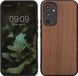kwmobile Samsung Galaxy A54 5G hoesje - Houten Backcover met Bumper - Donkerbruin