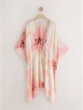 Next - Dames - Longline kaftan met een stropdas bij de taille - Roze