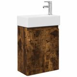 vidaXL Badkamermeubel met kraan Gerookt eiken 45,5 x 25,5 x 84 cm