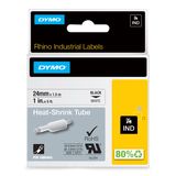 DYMO Rhino Heat-Shrink Tube Labels - 24mm - Black on White