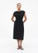 s.Oliver Jurk Zwart Viscose Katoen Lange Mouw Geknoopt Effen Kuithoogte Casual Vrouwen 34