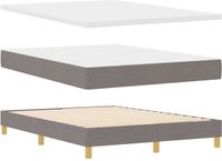 vidaXL Boxspring bed met hoofdeinde Taupe 140 x 200 cm Stof
